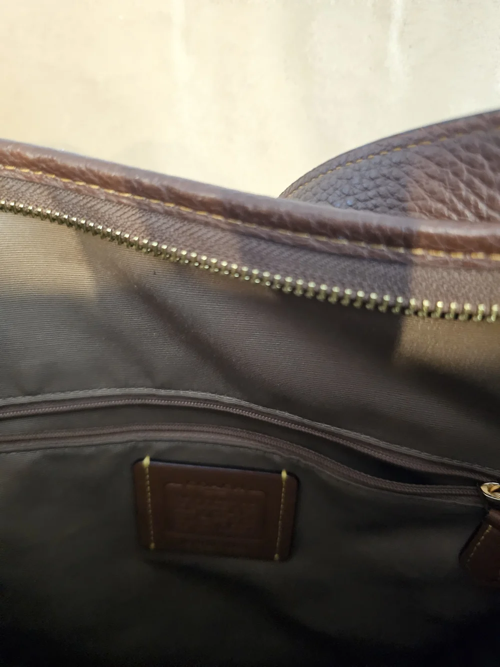 Coach Brown Signature Canvas Bucket Bag